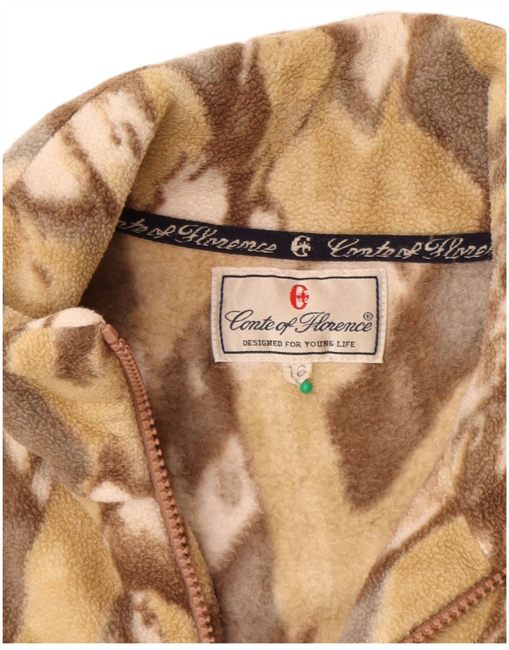 CONTE OF FLORENCE Chaqueta polar para mujer UK 16 Large Beige Argyle/Diamond