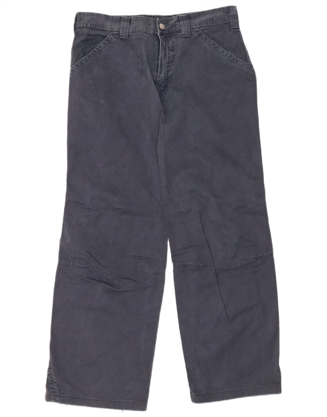 ARMANI Pantalón casual holgado para hombre IT 48 Medium W32 L30 Azul marino