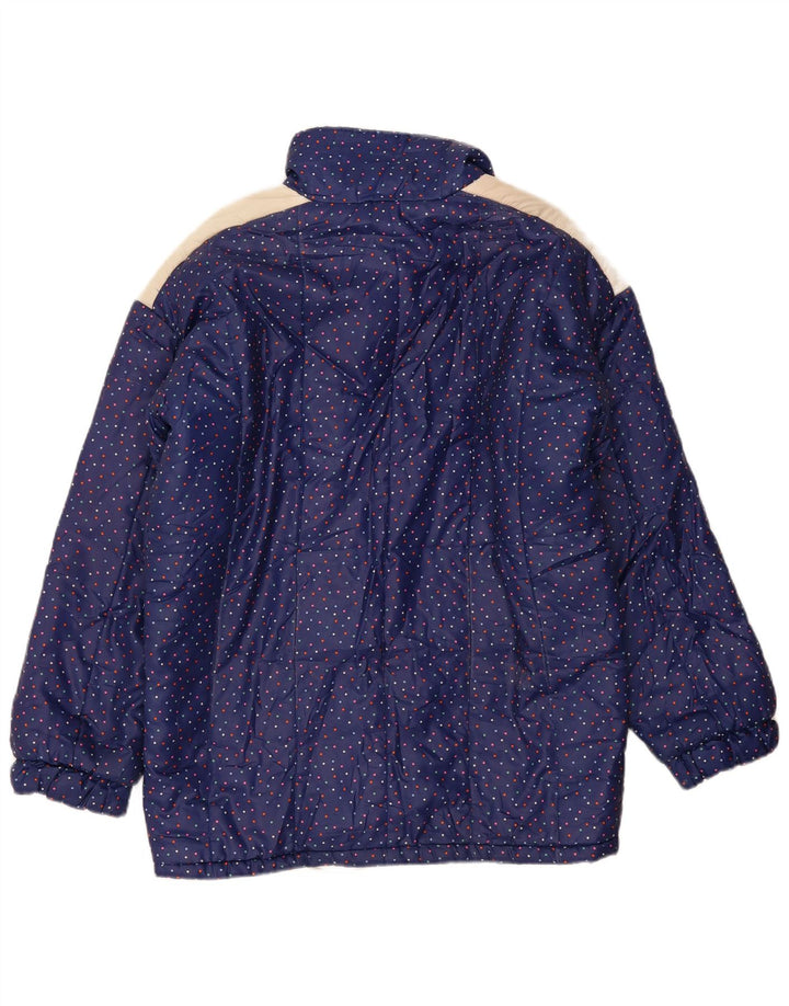 Chaqueta acolchada vintage para mujer IT 48 XL Azul marino manchado