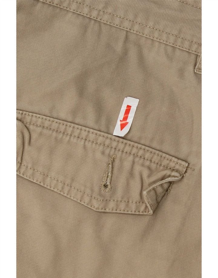 Zara Mens Cargo Shorts EU 42 Grande W32 Algodón Beige