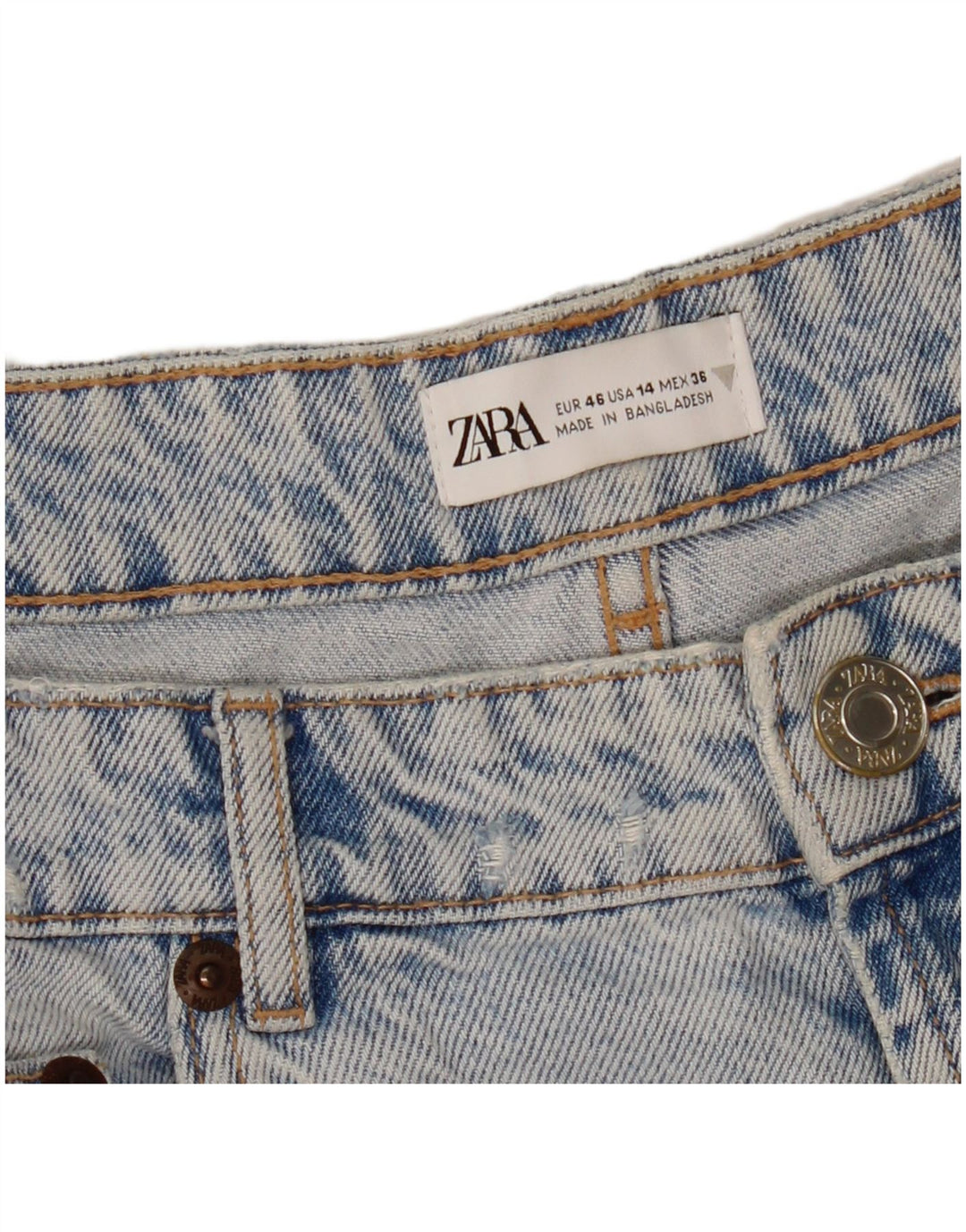 ZARA Shorts Vaqueros Mujer EU 46 2XL W36 Azul
