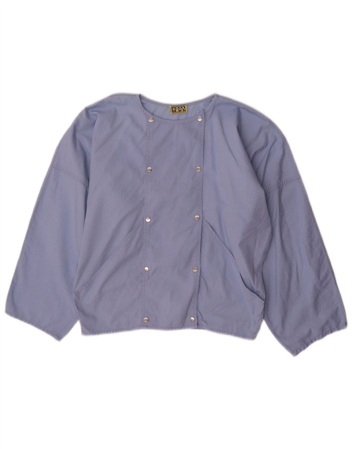 Penny Black Chaqueta bomber de doble botonadura para mujer UK 8 Small Blue Cotton