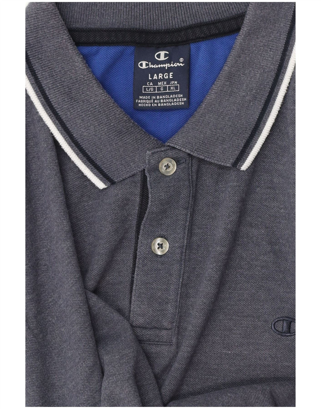 Champion Polo para hombre de algodón gris grande