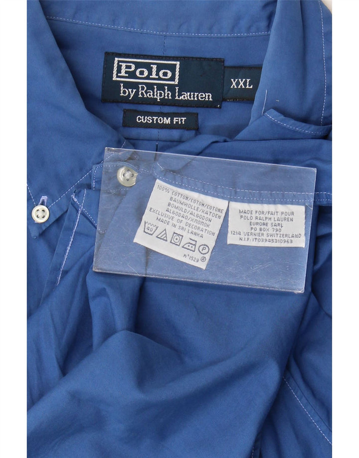 Polo Ralph Lauren Camisa de ajuste personalizado para hombre 2XL Algodón azul