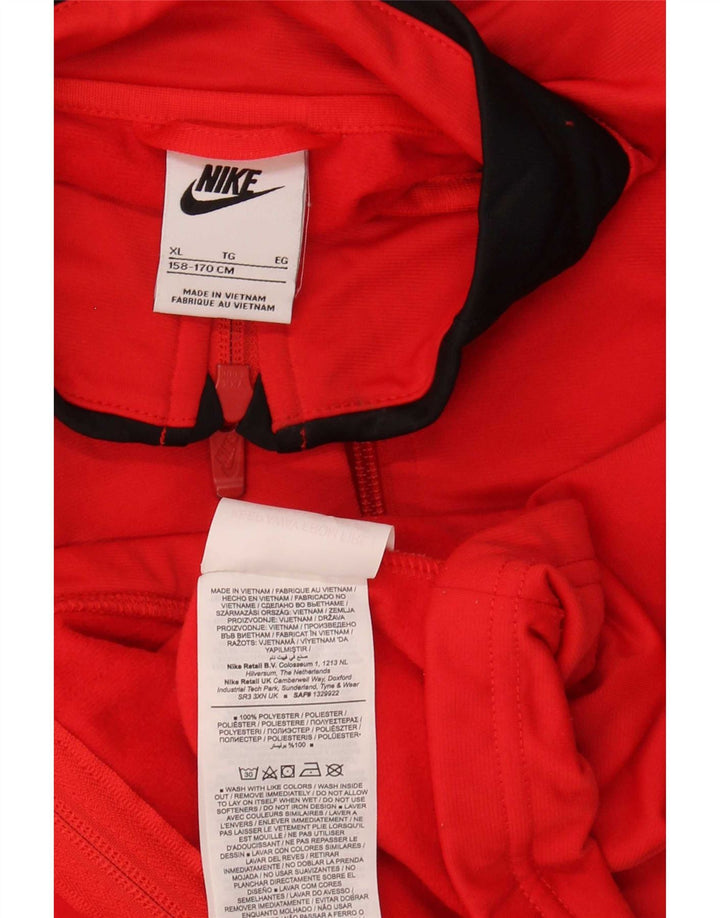 Nike Chaqueta de chándal para niños 13-14 años XL Rojo Colorblock Poliéster