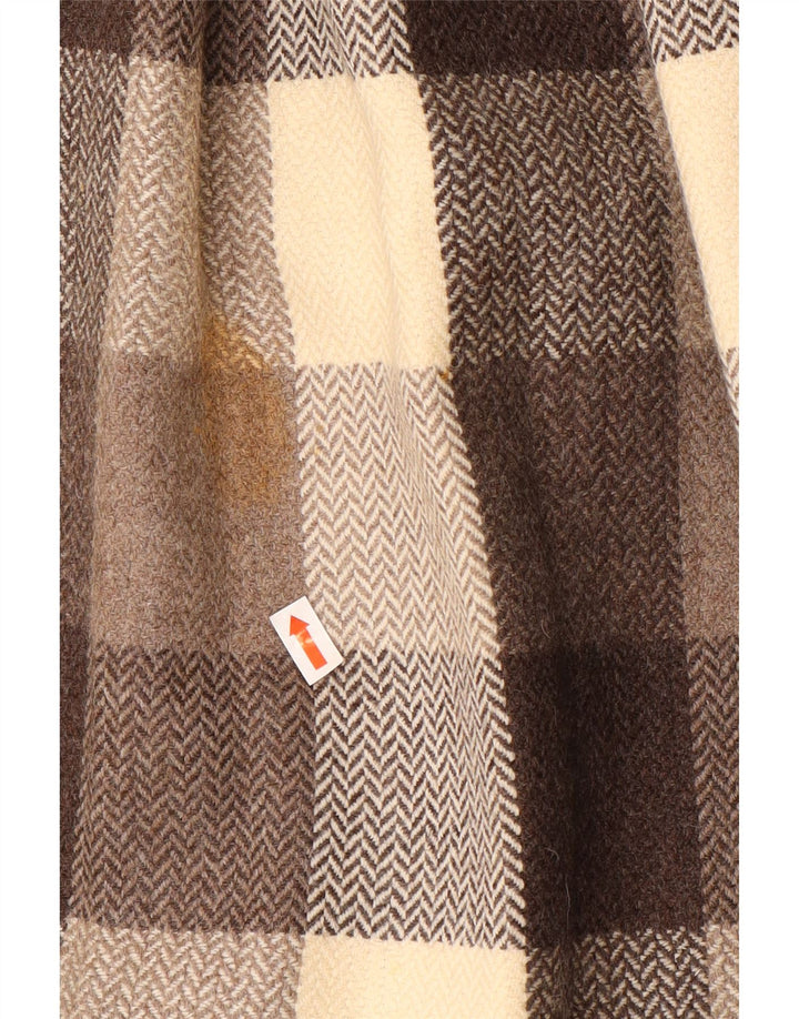 Falda plisada vintage para mujer W32 cheque marrón grande