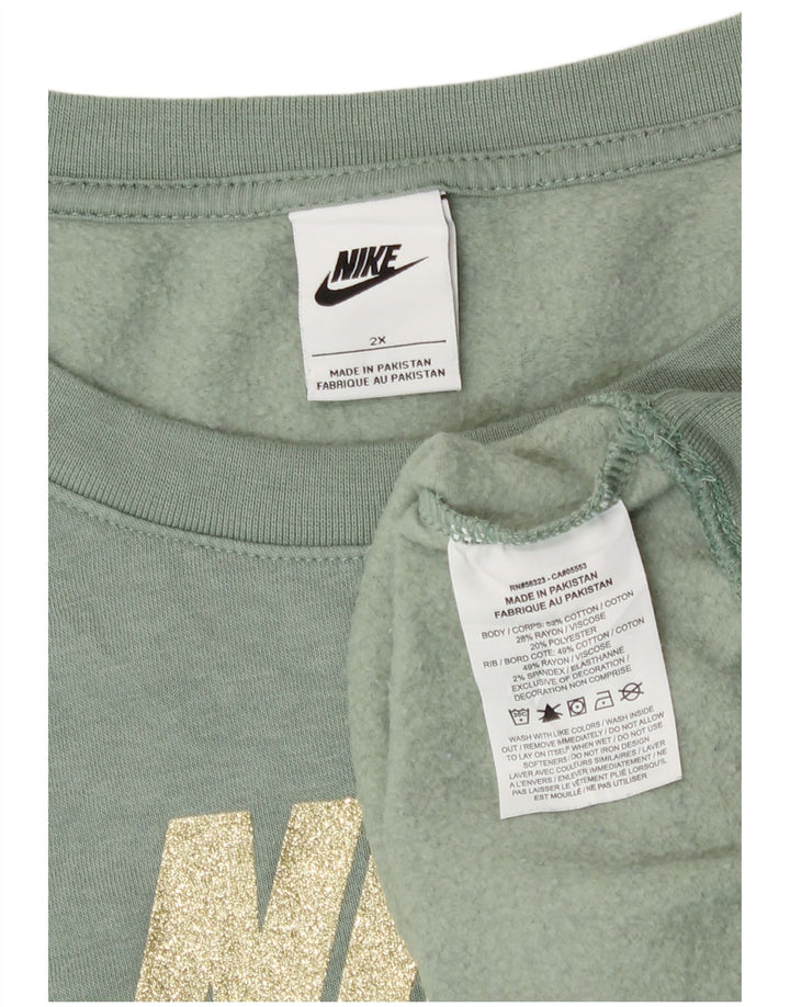 Nike Sudadera extragrande con gráfico para mujer UK 20 2XL Algodón verde