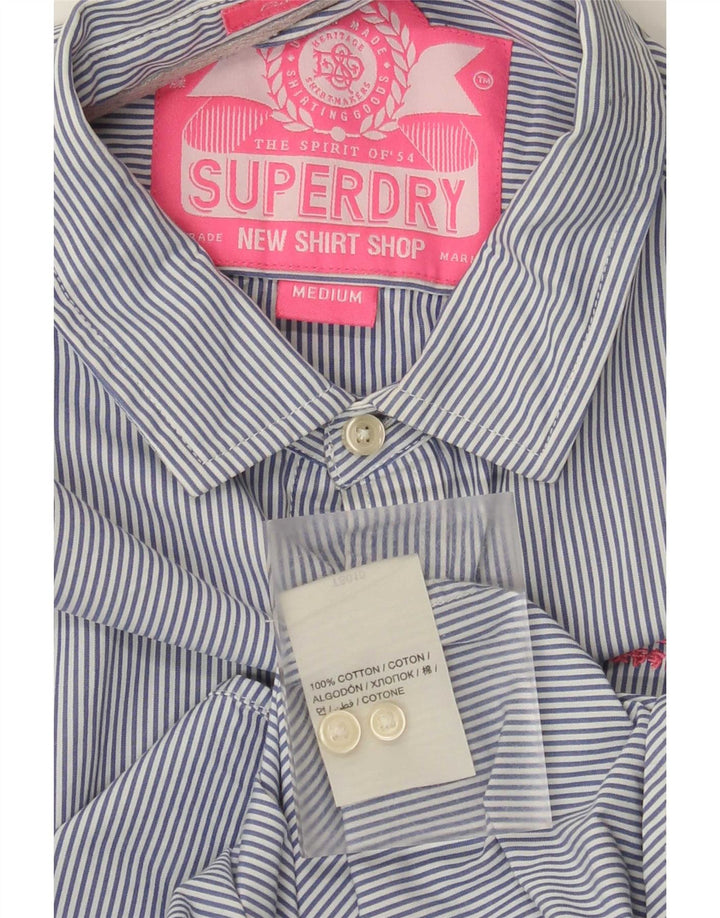 Camisa Superdry Hombre De Algodón A Rayas Azul Medio