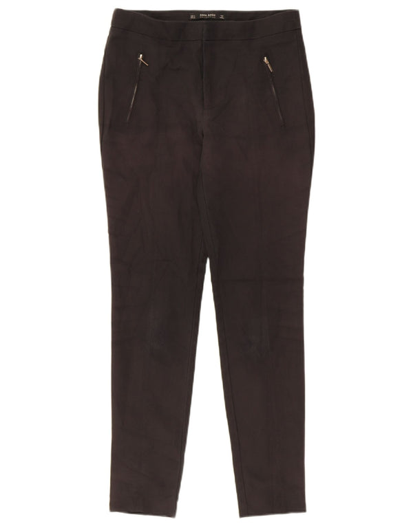 Zara Womens Skinny Casual Trousers Small W26 L27 Black Cotton