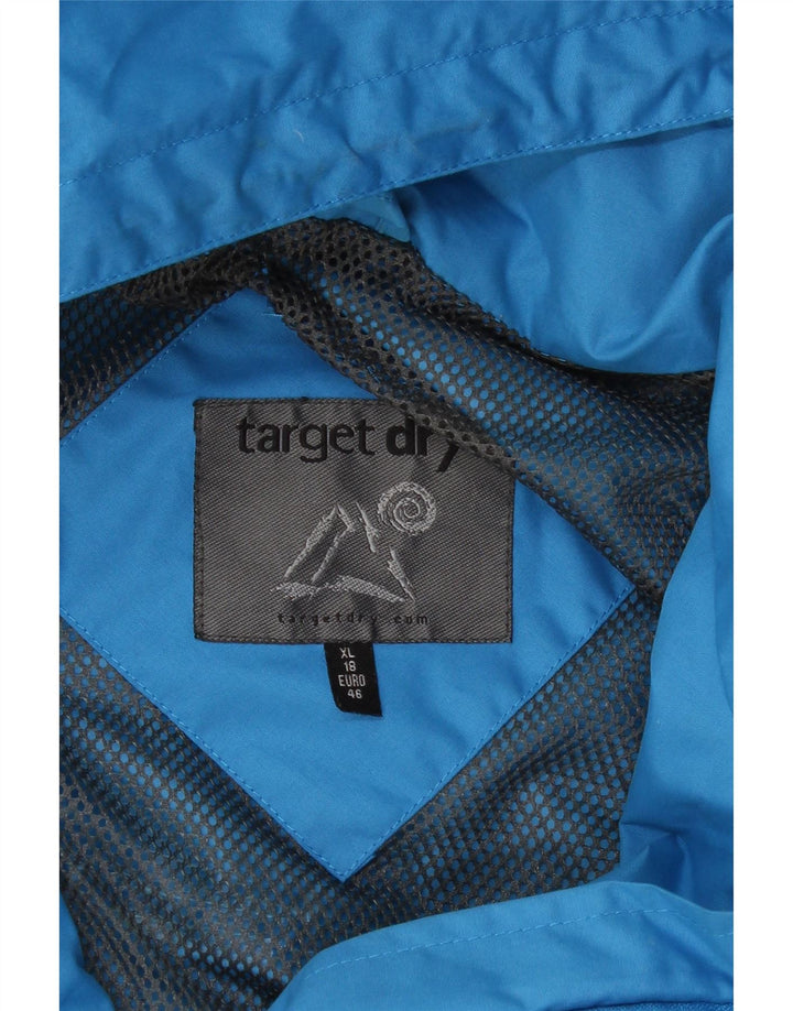 TARGET DRY Womens Hooded Rain Jacket UK 18 XL  Blue Polyester Vintage Target Dry and Second-Hand Target Dry from Messina Hembry 