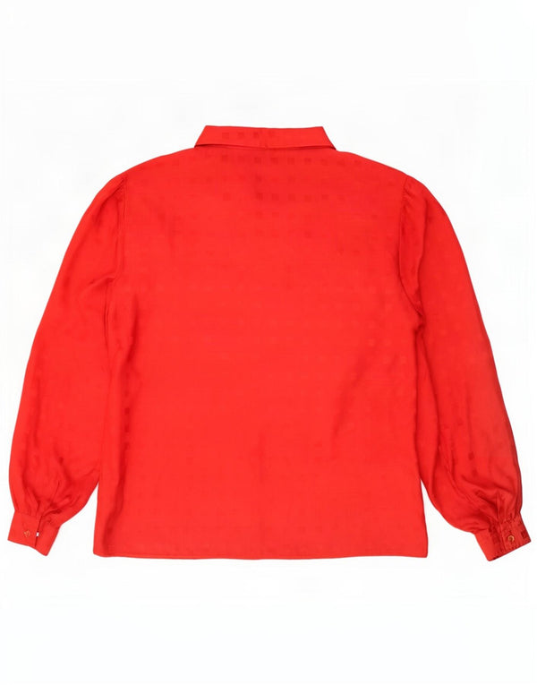 Primavera Firenze Blusa para mujer UK 46 Poliéster geométrico rojo grande