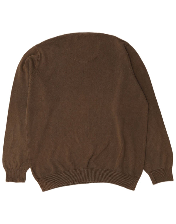 Marks & Spencer - Jersey de cuello redondo para hombre, color azul, talla grande, color marrón