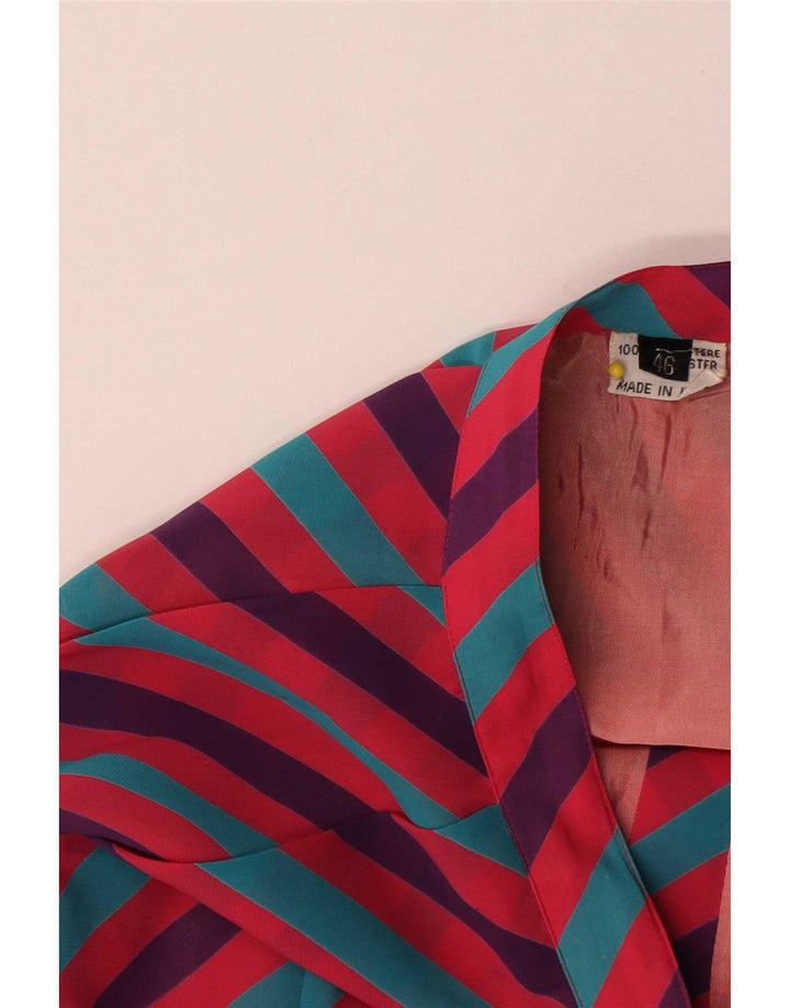 Falda acampanada vintage para mujer IT 46 Grande W28 Poliéster a rayas multicolor