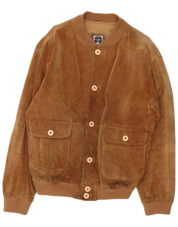 Essebi Chaqueta bomber de ante para hombre IT 54 2XL Cuero marrón