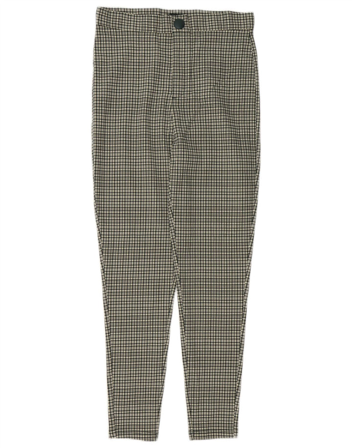 Zara Mujer Pantalones Casuales De Talle Alto Mediano W28 L27 Vichy Multicolor