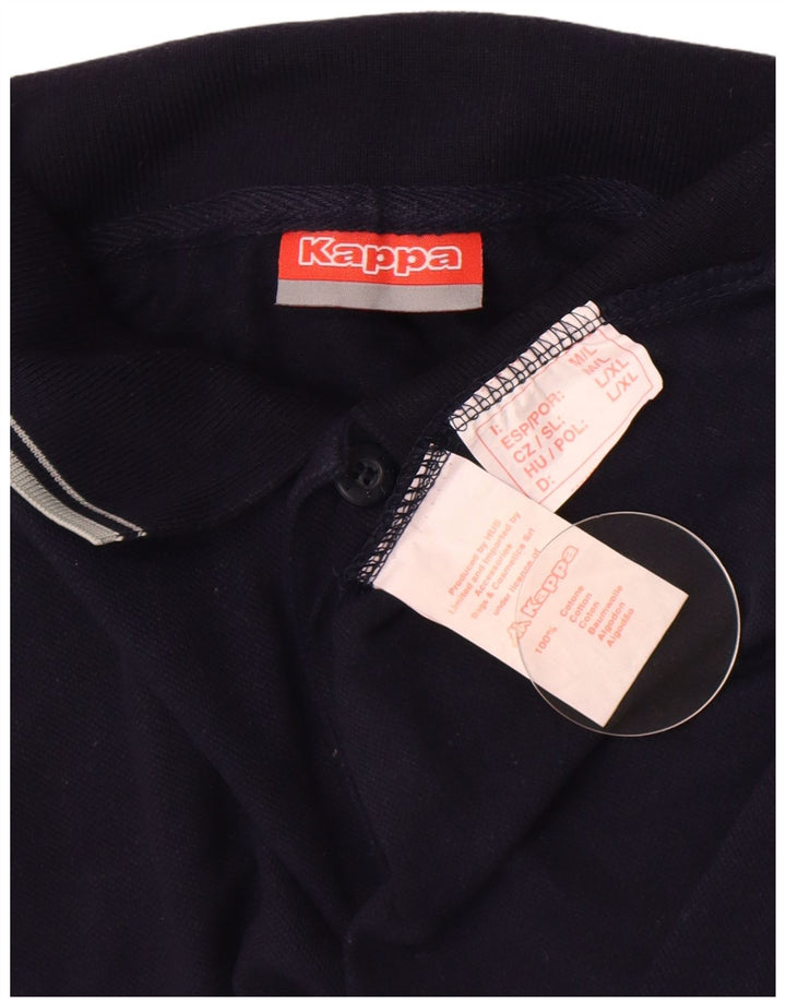 Polo Kappa Hombre Algodón Azul Marino Mediano