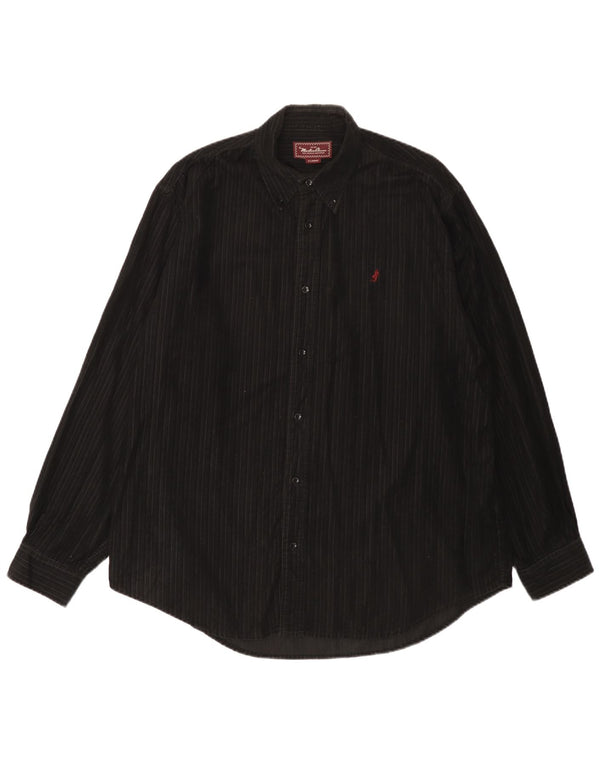 Marlboro Classics Camisa de pana para hombre XL Algodón negro
