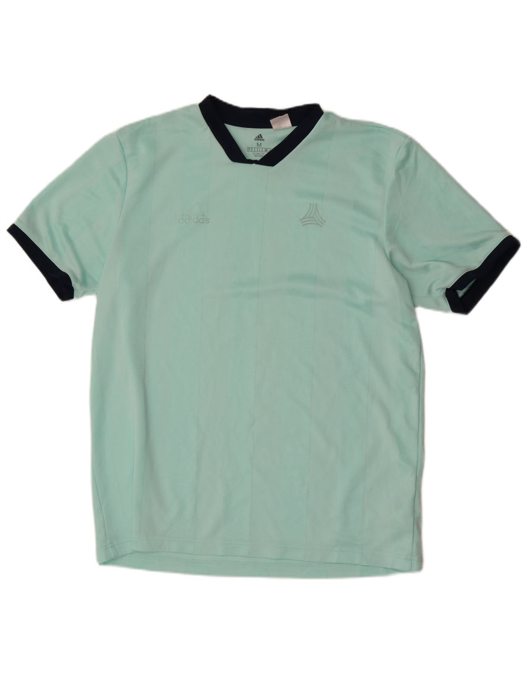 Adidas Mens Climalite Camiseta Top Medio Turquesa Rayas Poliéster