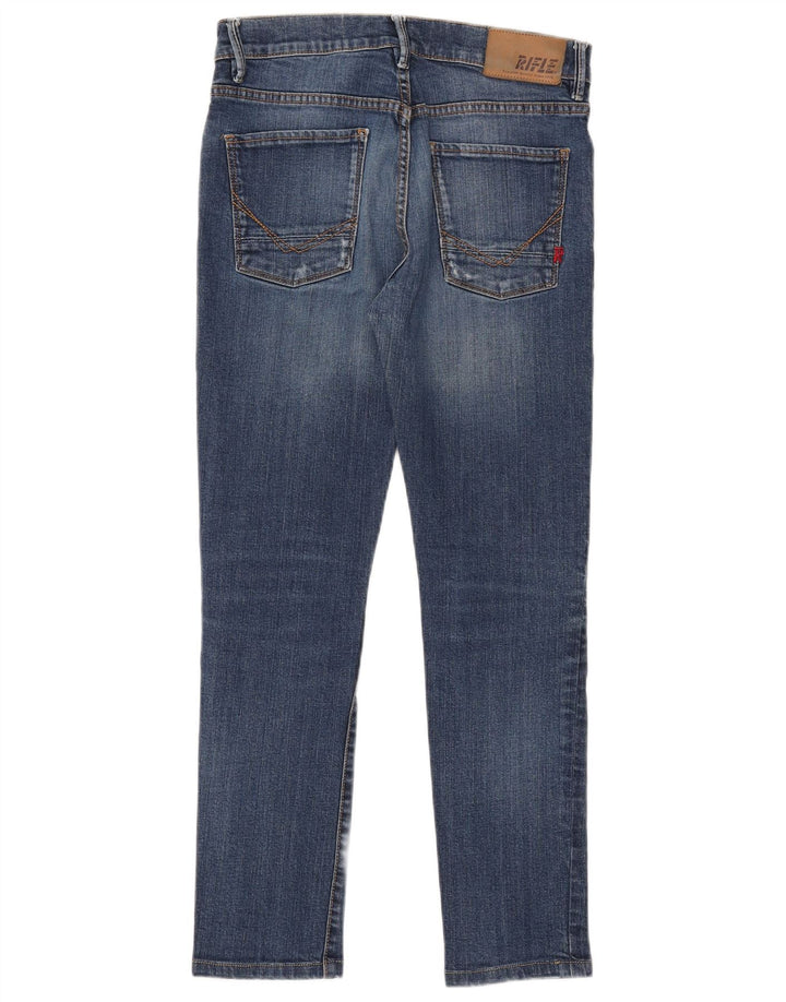 Vaqueros ajustados desgastados para mujer Rifle W30 L28 Algodón azul