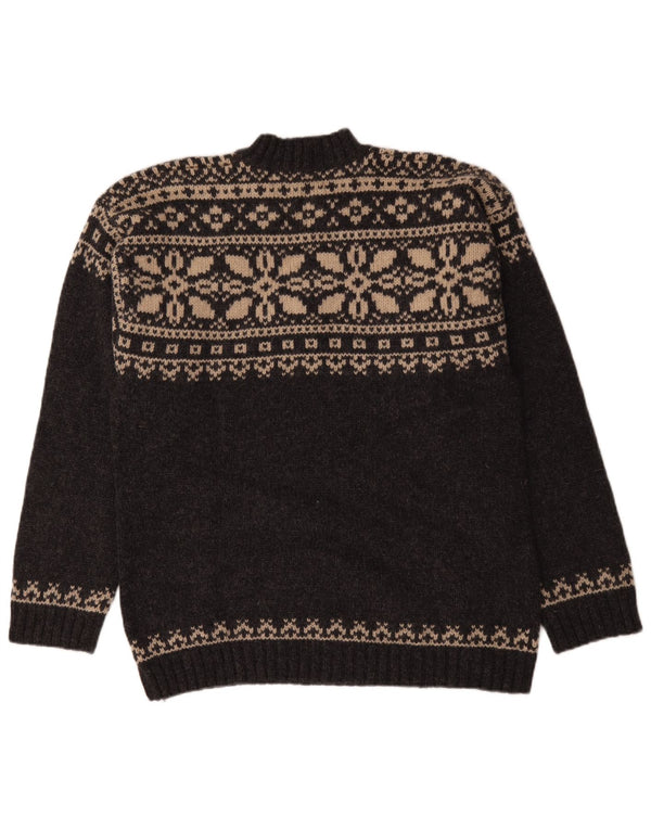 Cottonfield Jersey con Cuello Alto para Hombre XL Lana Gris Fair Isle