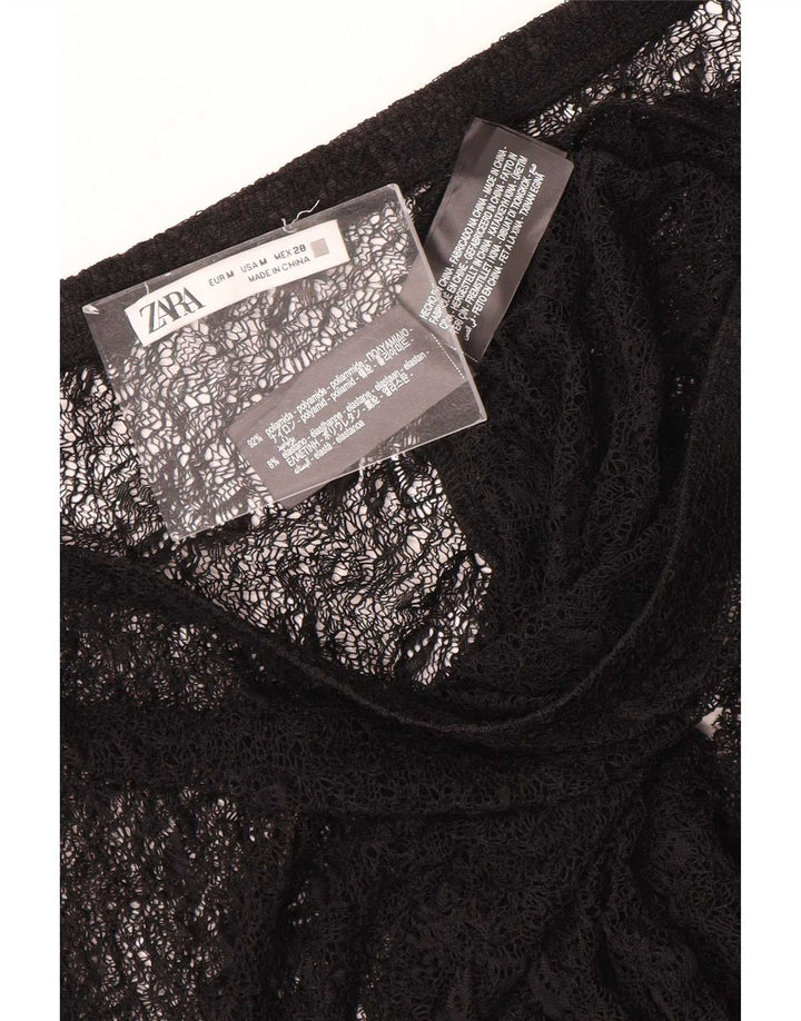 Zara Mujer Falda Maxi De Encaje Mediana W28 Poliamida Negra