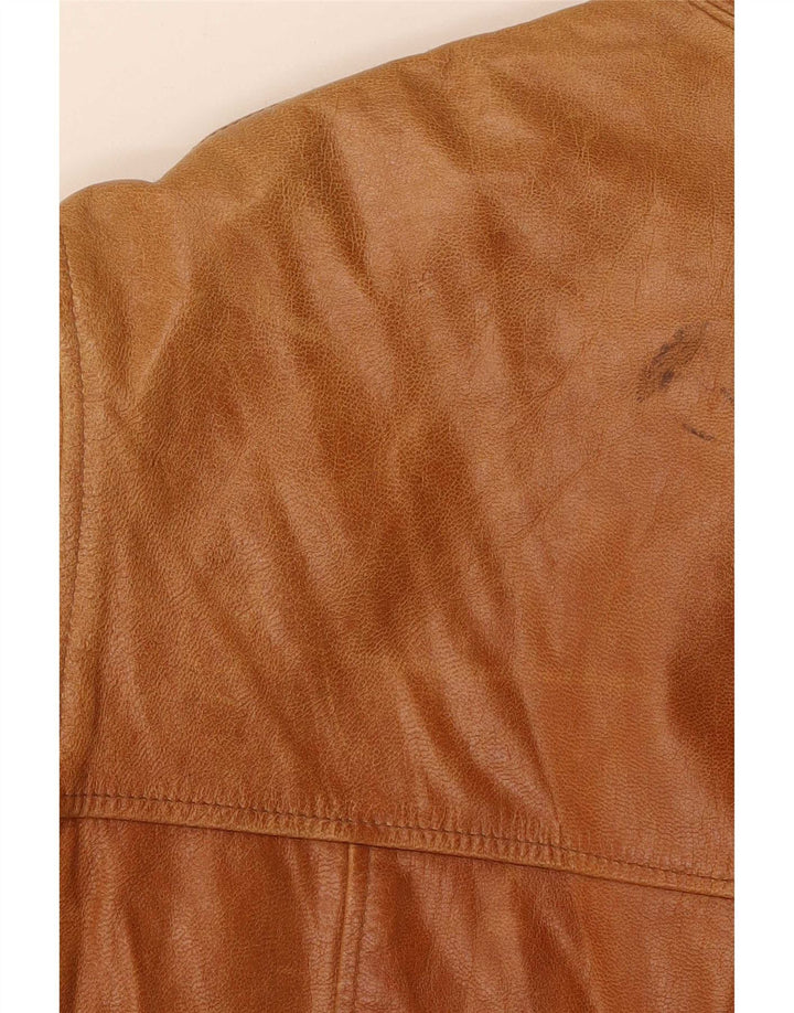 Chaqueta de cuero vintage para hombre IT 52 XL Marrón
