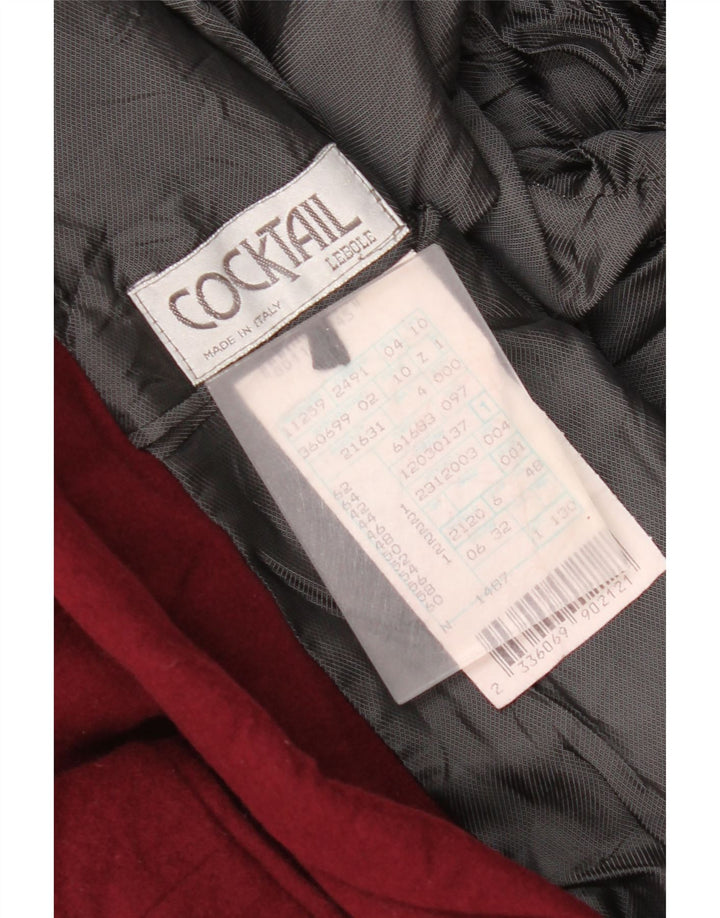 Lebole Chaqueta tipo blazer de 2 botones para hombre IT 48 Lana mediana burdeos