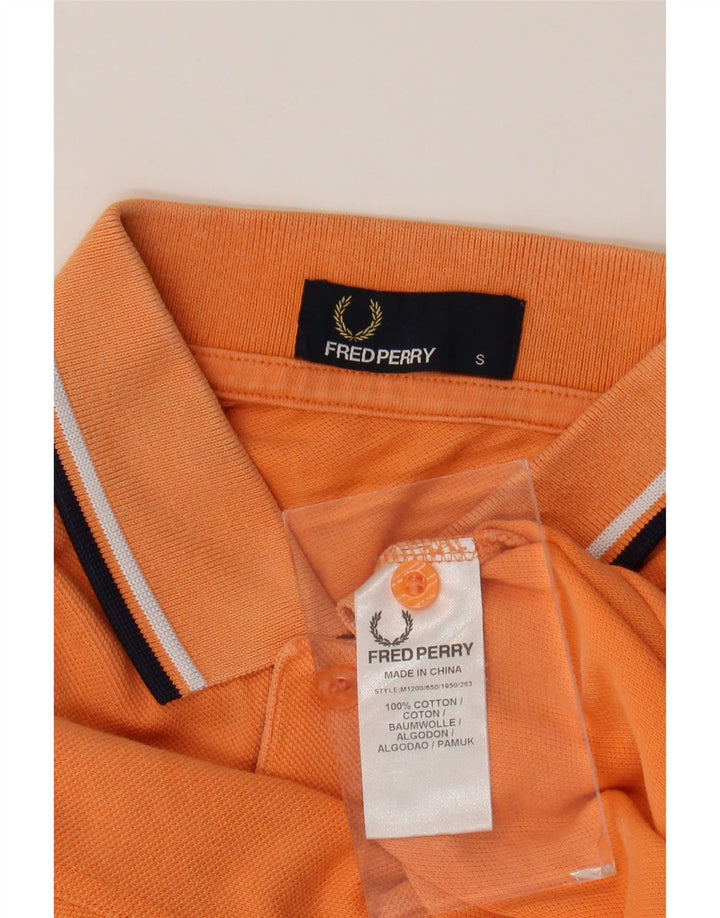 FRED PERRY Polo para hombre pequeño algodón naranja