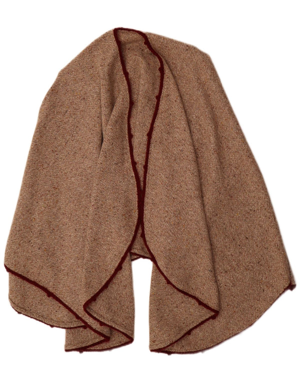Vintage hombres Poncho Cardigan suéter un tamaño beige moteado