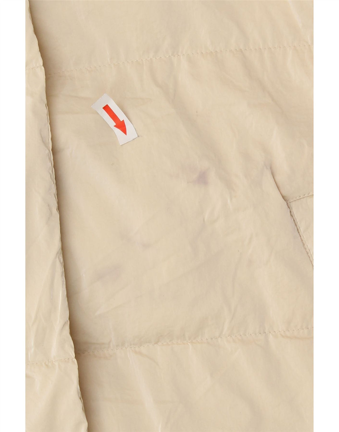 Zara Mujer Chaleco Acolchado Largo Extragrande UK 10 Small Poliéster Beige