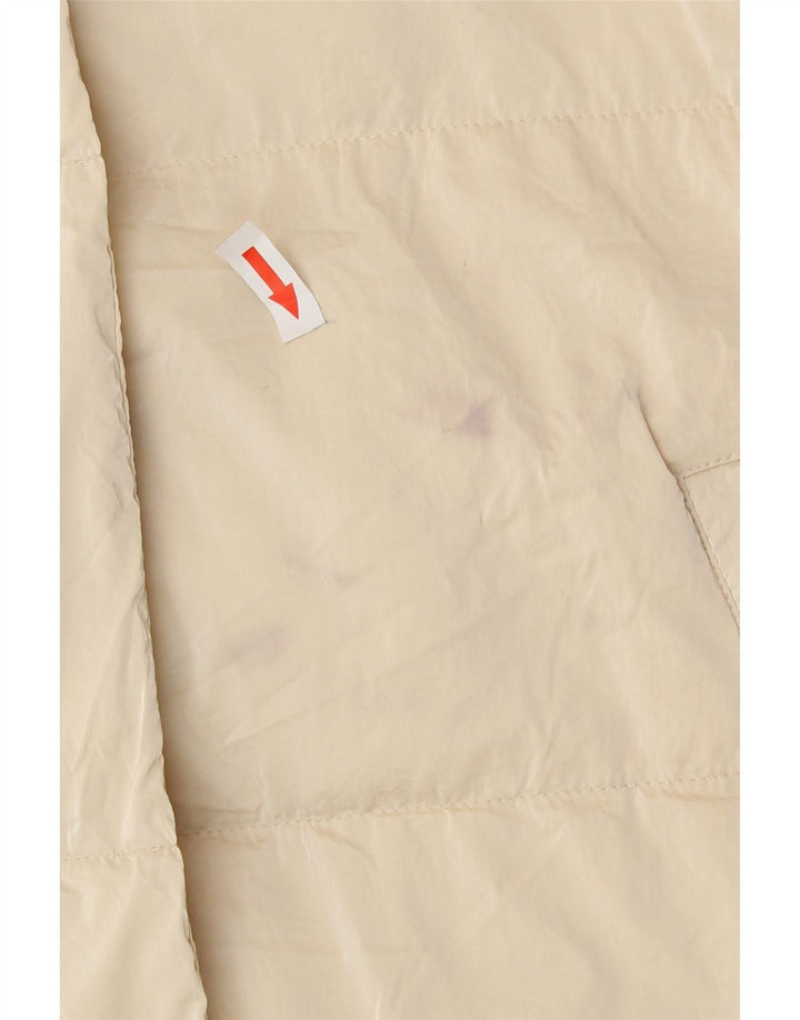 Zara Mujer Chaleco Acolchado Largo Extragrande UK 10 Small Poliéster Beige