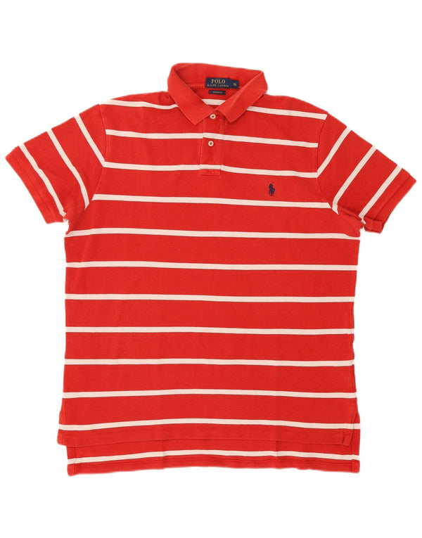 Polo Ralph Lauren Polo de ajuste personalizado para hombre XL Algodón a rayas rojas