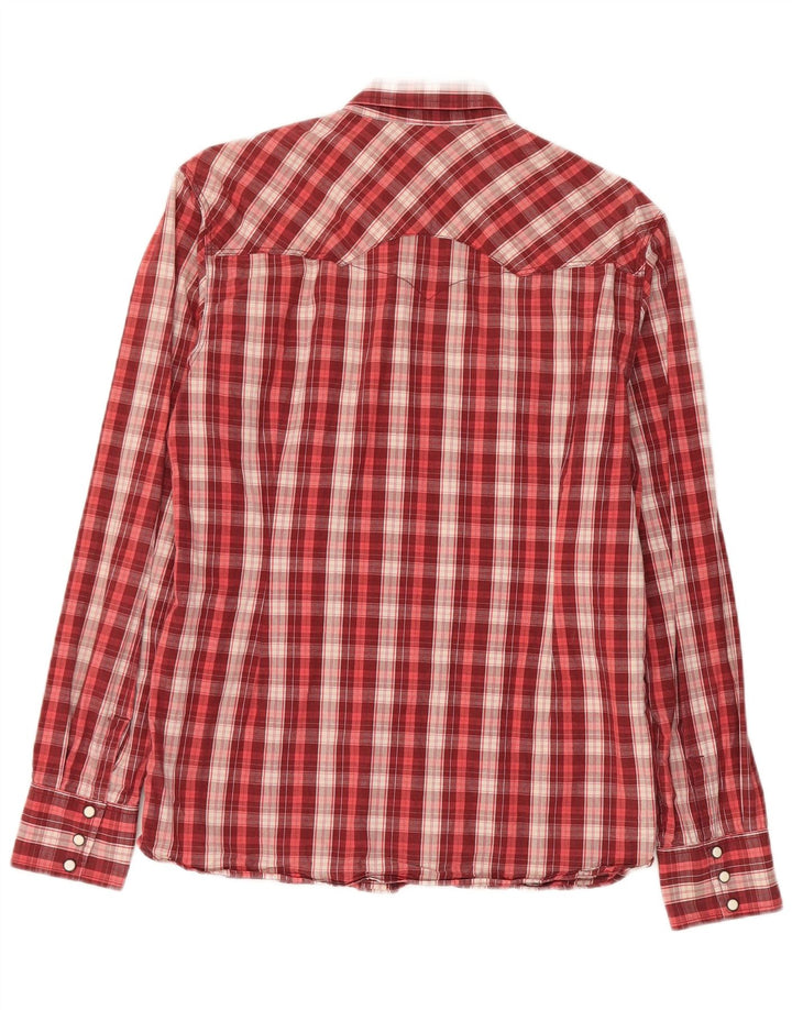 Camisa vaquera Levi's para hombre de algodón a cuadros rojos grandes
