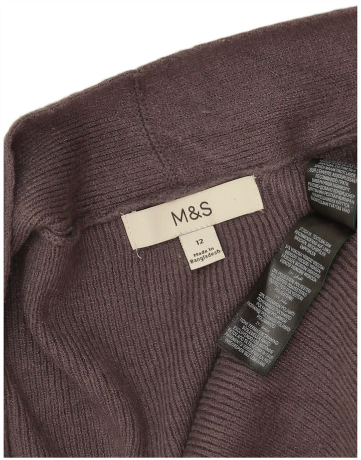 Marks & Spencer Suéter tipo cárdigan abierto largo para mujer UK 40 Gris medio