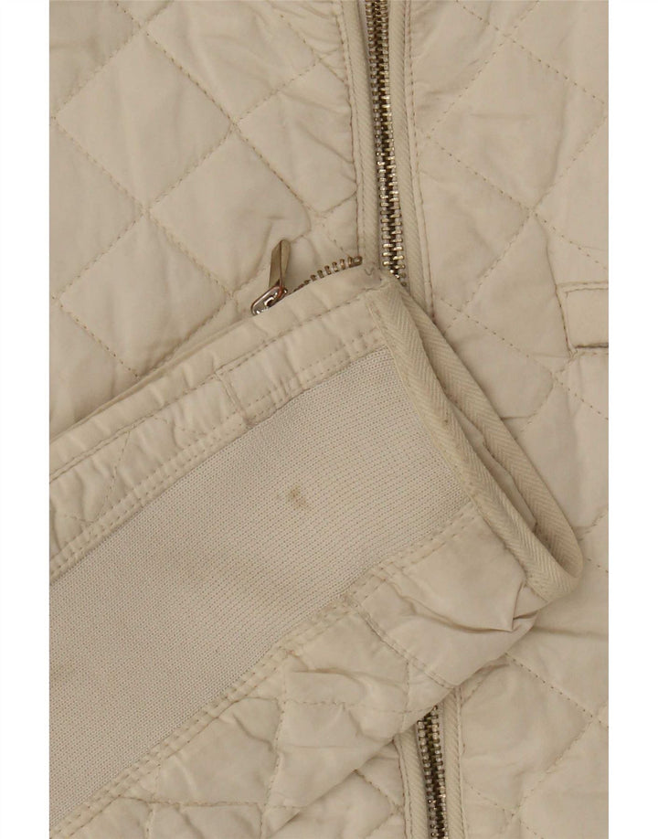 Zara Mujer Chaqueta Acolchada UK 12 Medium Off White