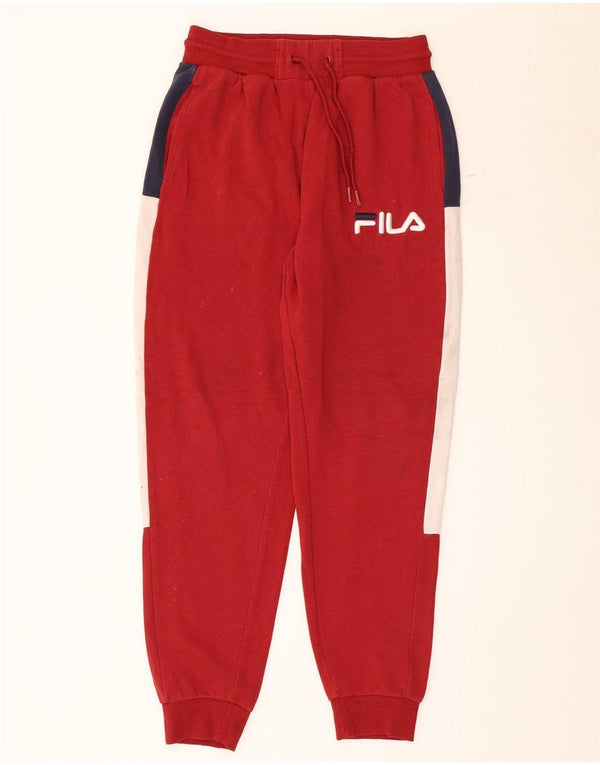 Fila Hombre Pantalones De Chándal Joggers Small Rojo Colorblock Algodón