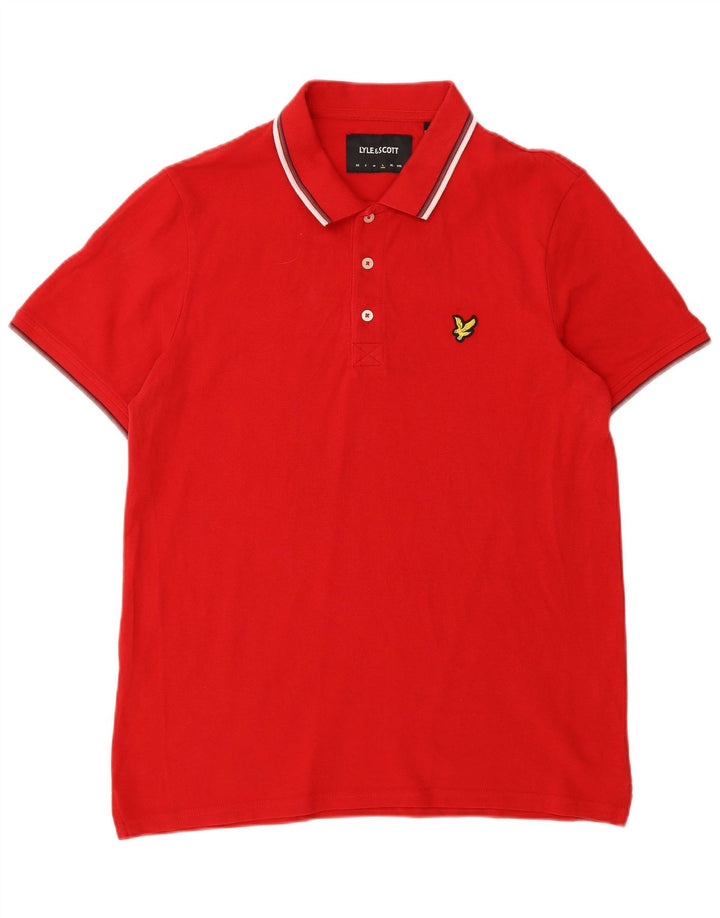 Lyle & Scott Polo para hombre grande de algodón rojo
