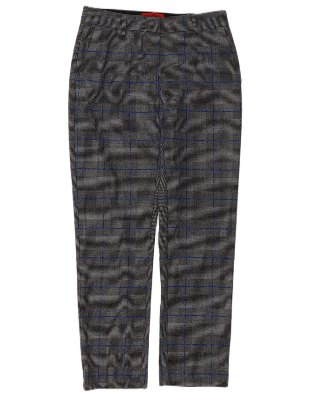 Max & Co. Pantalones chinos para mujer UK 8 Small W28 L27 Gris pata de gallo