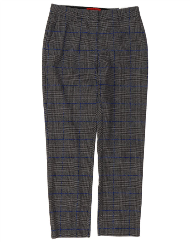 Max & Co. Pantalones chinos para mujer UK 8 Small W28 L27 Gris pata de gallo