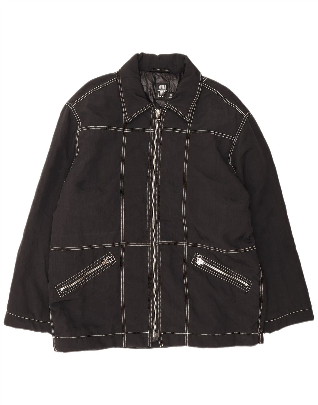 Killer Loop Chaqueta Bomber Estampada Para Hombre UK 38 Mediana Poliamida Negra