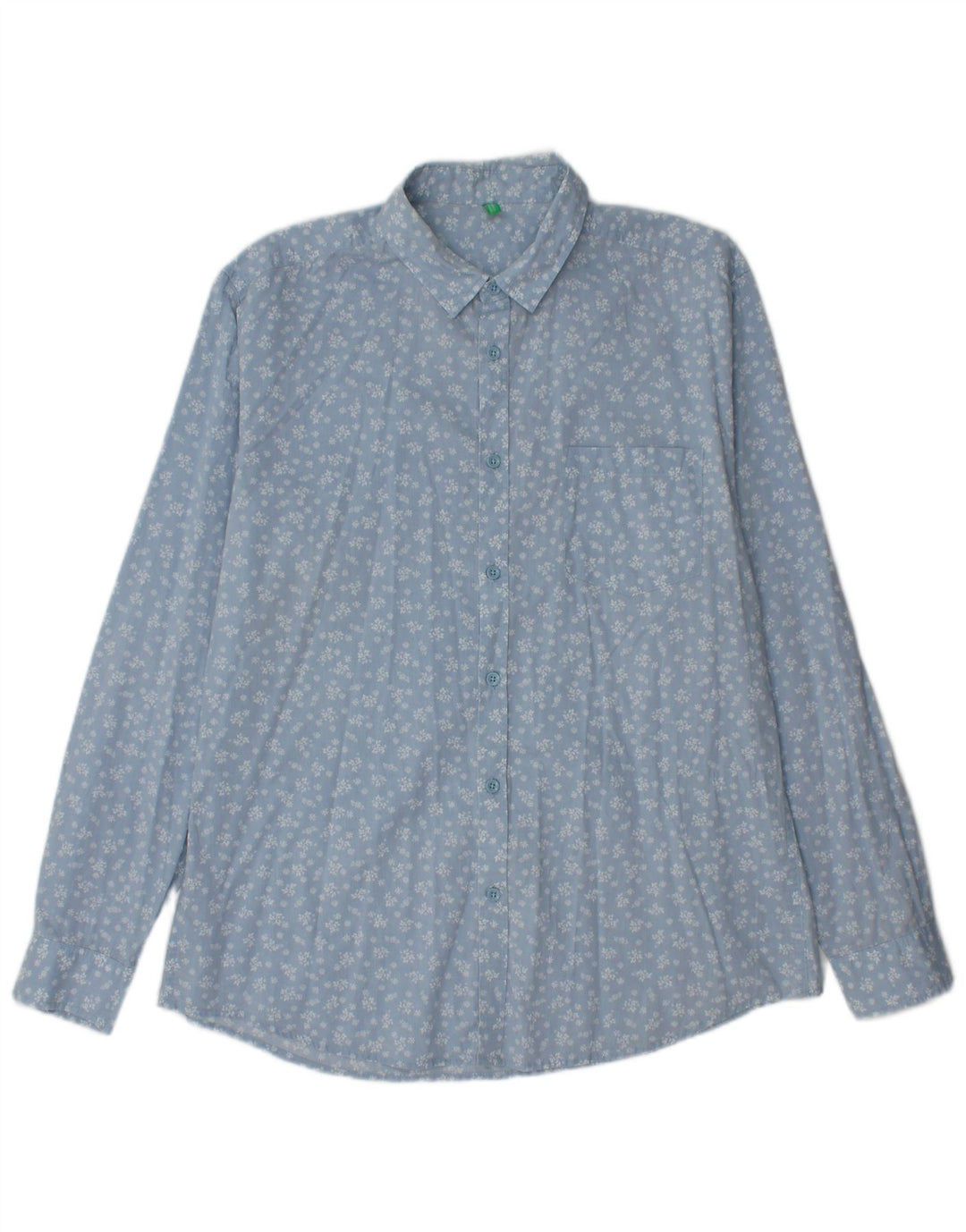 Camisa Benetton Hombre Azul Medio Floral