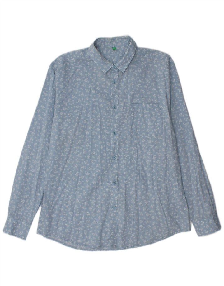Camisa Benetton Hombre Azul Medio Floral