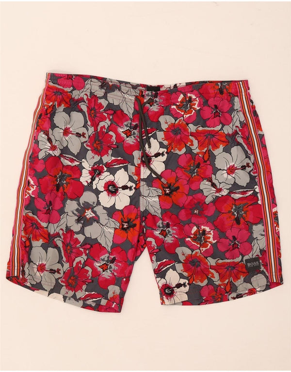 Bañador Hugo Boss Hombre Bañador Grande Floral Rojo