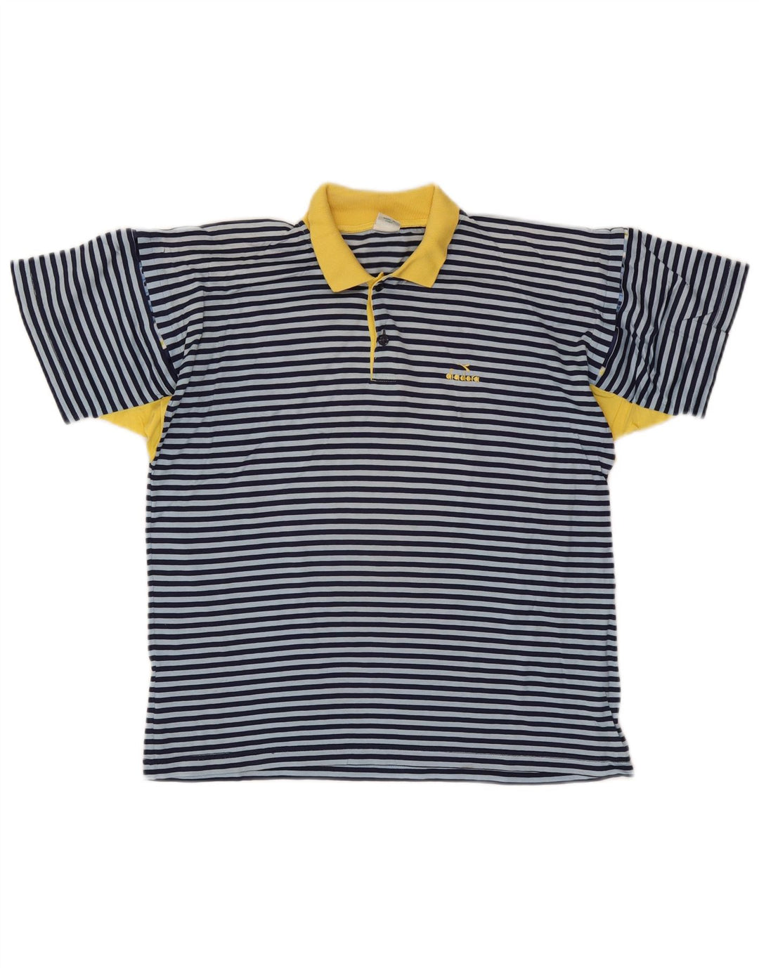 Diadora Polo Hombre IT 48 Small Azul Rayas