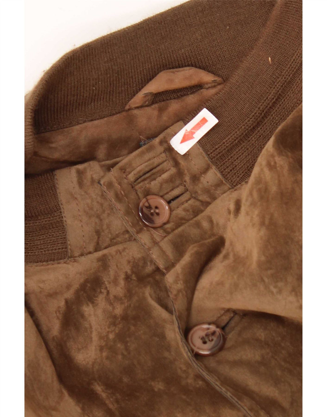 Vintage hombres Velour Bomber chaqueta IT 52 XL seda marrón