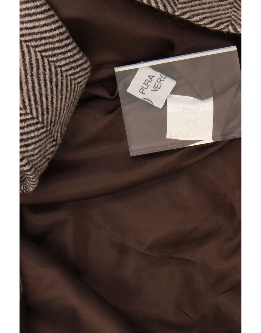 Abrigo vintage para mujer IT 44 Lana Chevron marrón medio