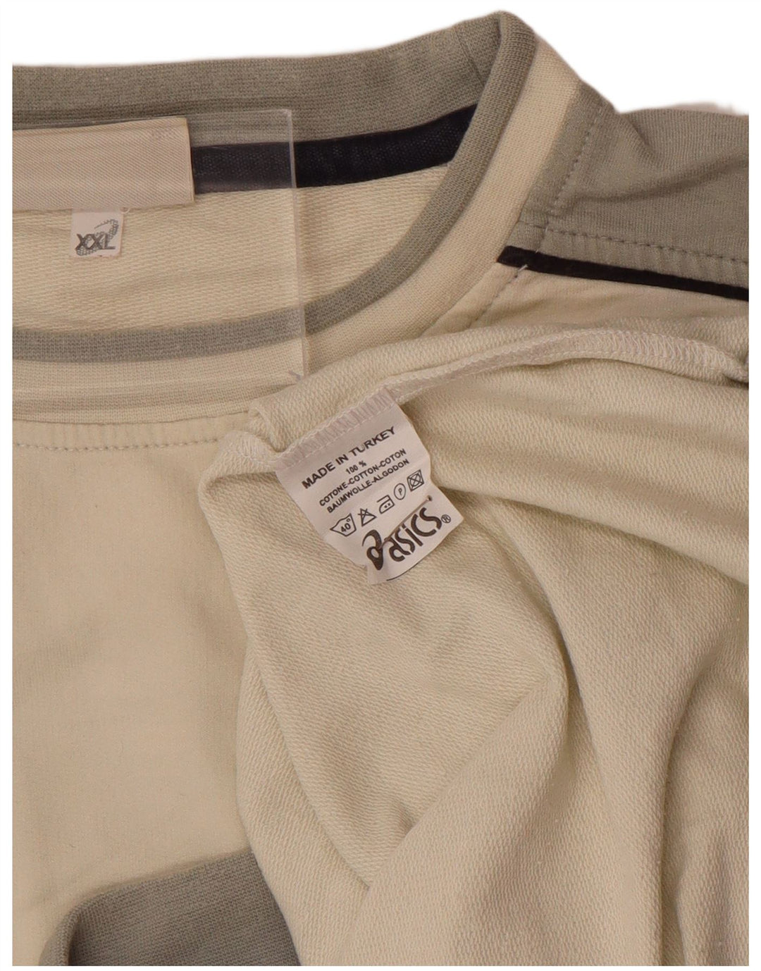 ASICS Sudadera para hombre Jumper 2XL Off White Colourblock Algodón