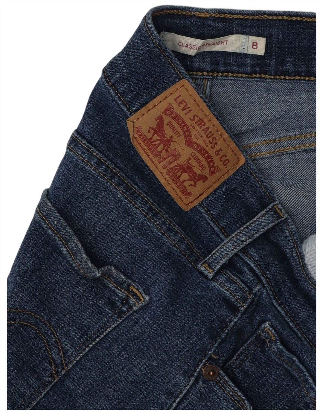 Levi's Jeans Rectos Clásicos Desgastados para Mujer US 8 Medium W28 L29 Azul