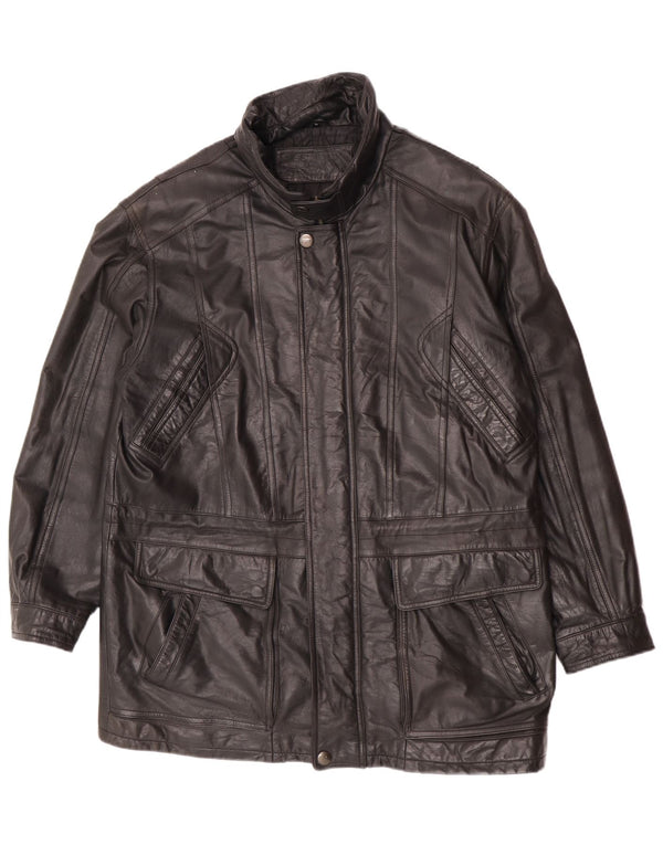 WESTBURY Chaqueta de cuero para hombre IT 52 XL Cuero negro