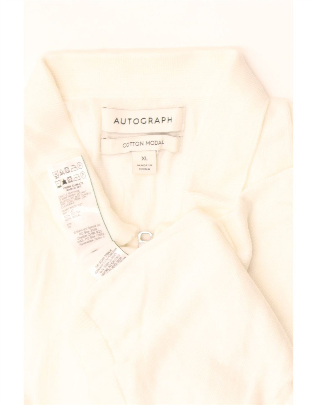 Marks & Spencer - Jersey con cuello tipo polo para hombre, talla XL, color blanco